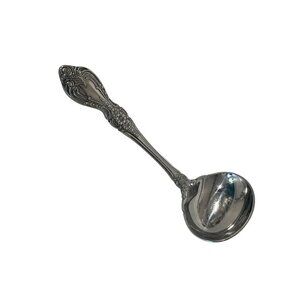 Vintage Regent Stainless Steel Gravy Soup Ladle With Ornate Floral Handle Design